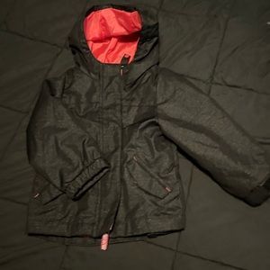Fall/winter jacket. Black with pink lining. Size 2T. Lightly used, like new!!